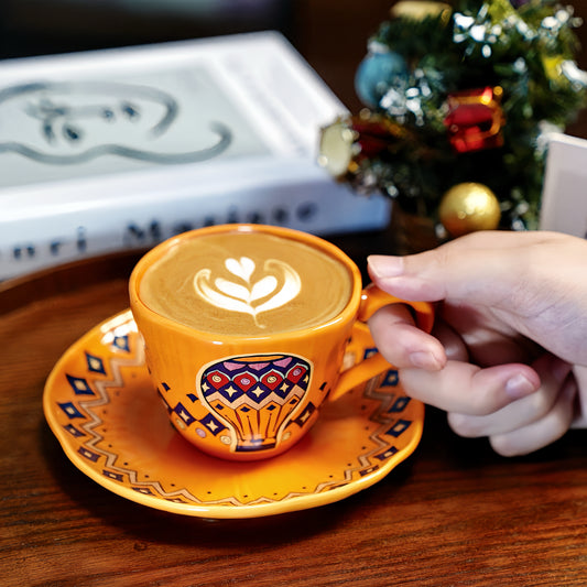 Handcrafted Coffee Cup And Saucer Set